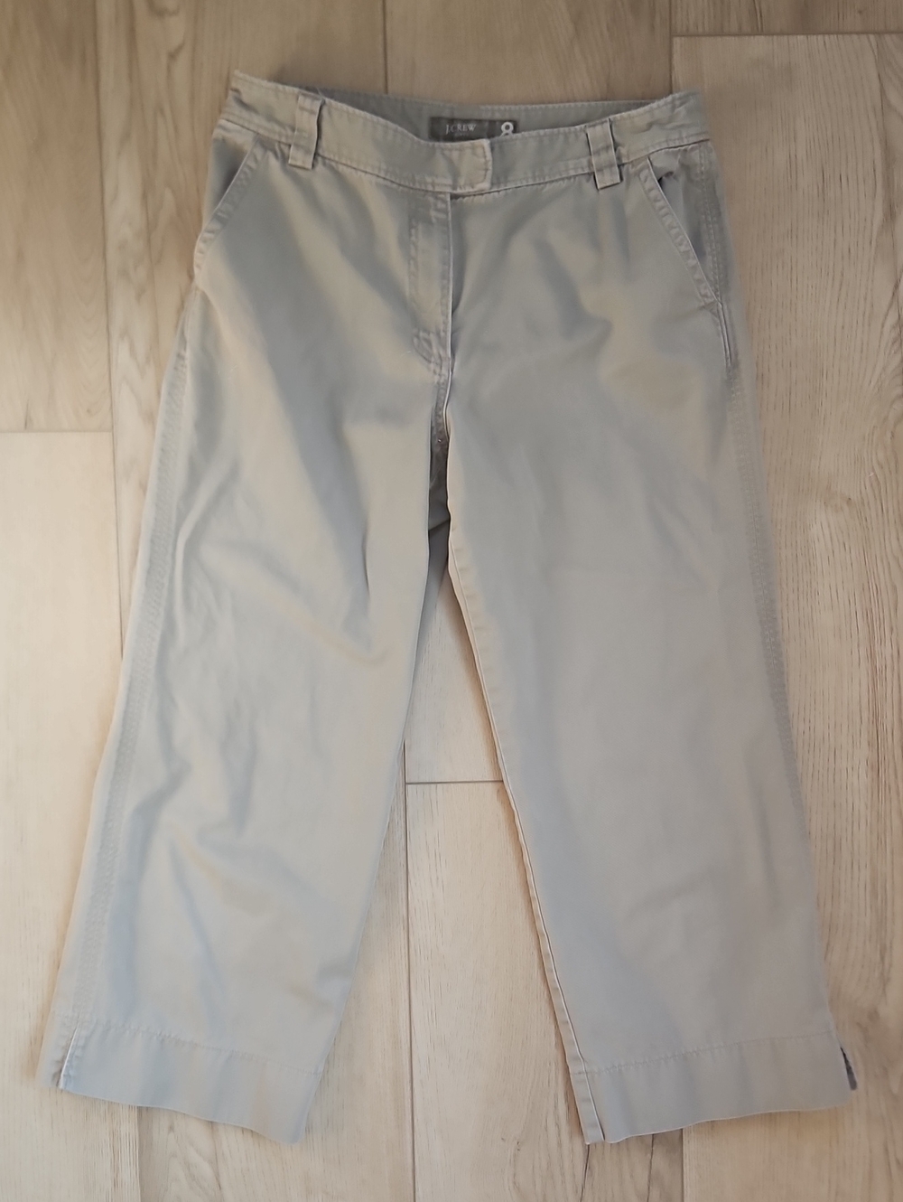 J. Crew Cropped Cropped Ankle Capri Chino  Pants Light Khaki Preppy Coastal